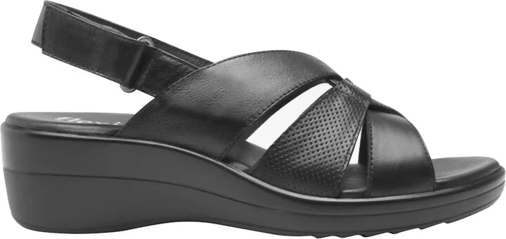 Women's Leather Slingback Sandals In Black