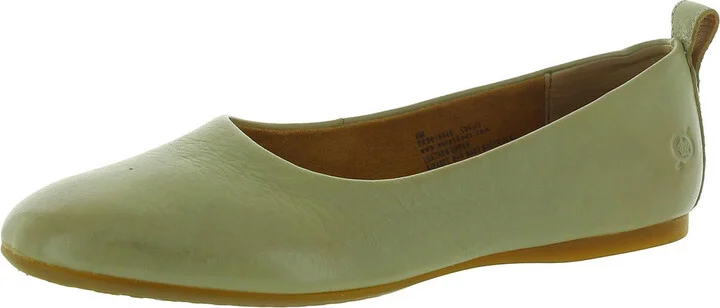 Womens Leather Slip-On Ballet Flats