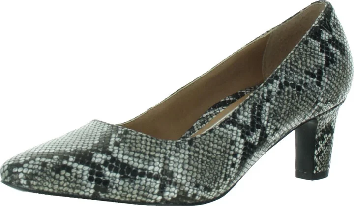 Womens Leather Slip On Pumps