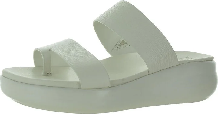 Womens Leather Slip On Slide Sandals