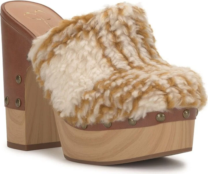 Womens Leather Slip On Wedge Sandals