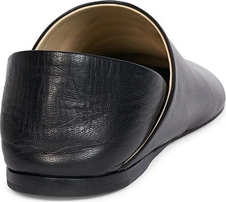 Women's Leather Slippers - Black - Size 5 - Image 3