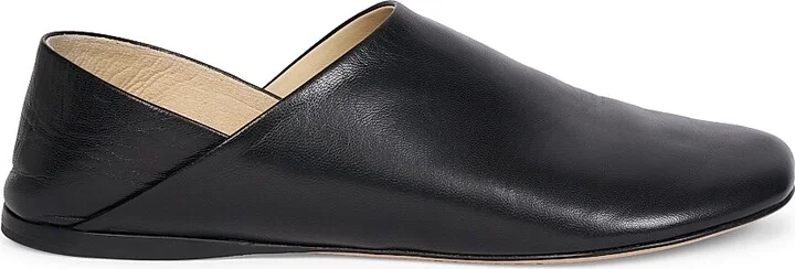 Women's Leather Slippers - Black - Size 5