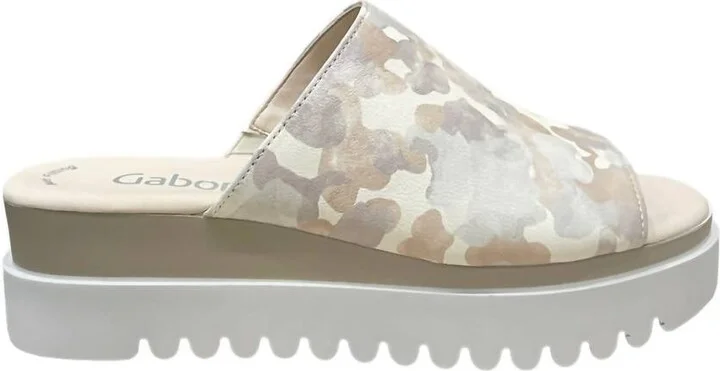 Women's Leather Slippers In Camoflauge