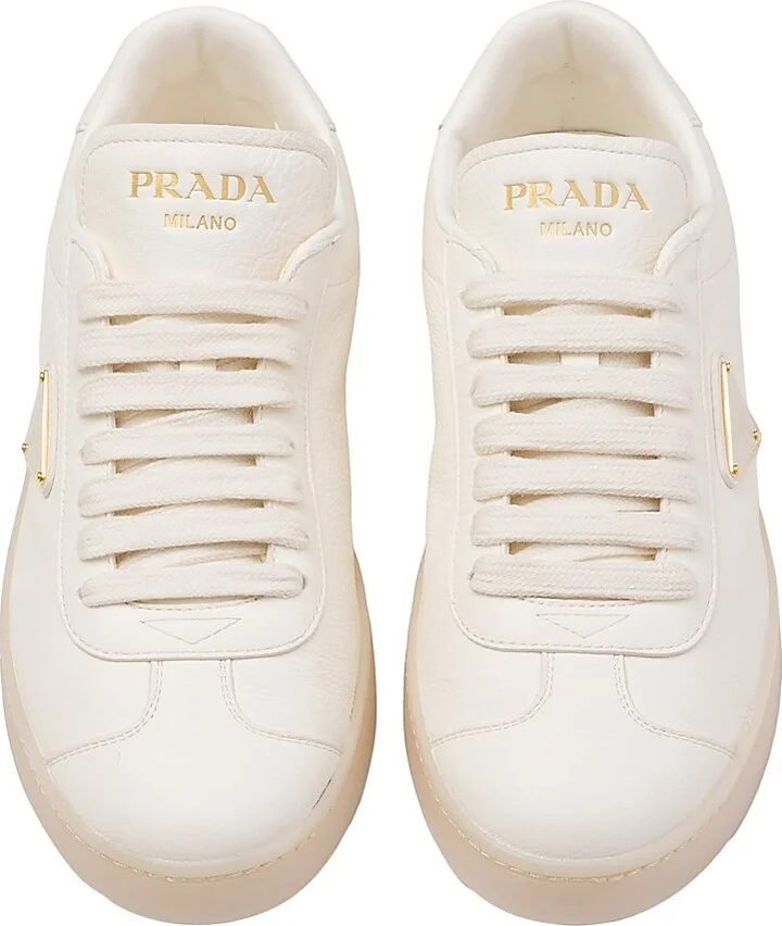 Women's Leather Sneakers - Beige Khaki - Size 5 - Image 3