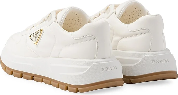 Women's Leather Sneakers - Beige Khaki - Size 9 - Image 3