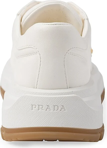 Women's Leather Sneakers - Beige Khaki - Size 9 - Image 5