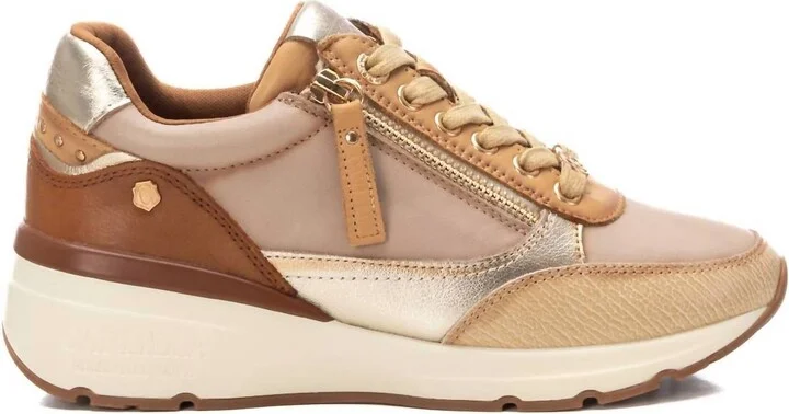 Women's Leather Sneakers In Beige
