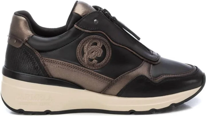 Women's Leather Sneakers In Black