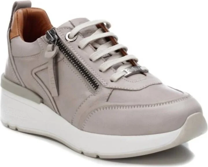 Women's Leather Sneakers In Ice
