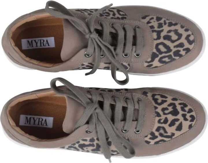 Women's Leather Sneakers In Leopard