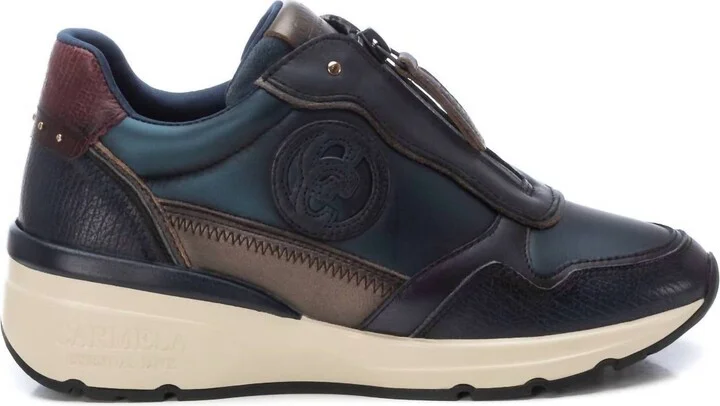 Women's Leather Sneakers In Navy