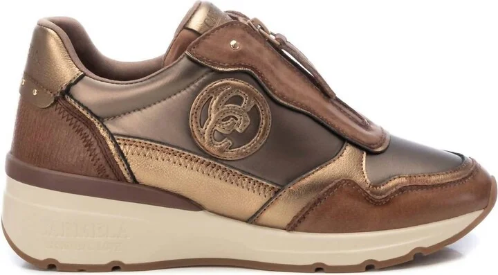 Women's Leather Sneakers In Taupe