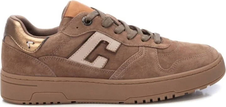 Women's Leather Sneakers In Taupe