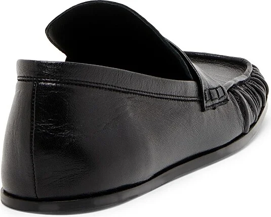 Women's Leather Square-Toe Loafers - Black - Size 6.5 - Image 3