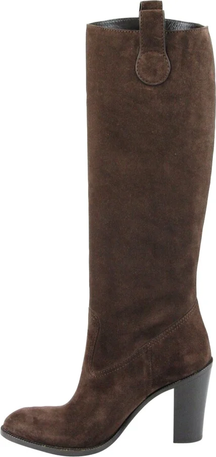 Women's Leather / Suede Script Logo Tall Knee Boots - Image 7