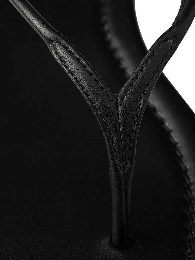 Women's Leather Thong Sandals - Black - Size 7.5 - Image 5