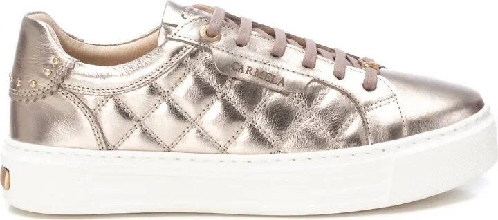 Women's Leather Trainer Sneakers In Bronze