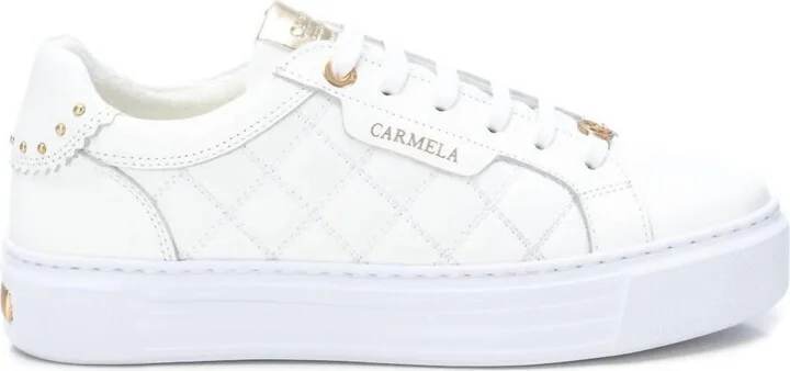Women's Leather Trainer Sneakers In White