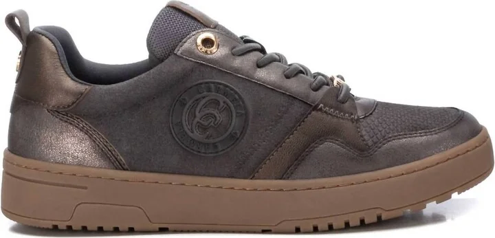 Women's Leather Trainers Sneakers In Grey
