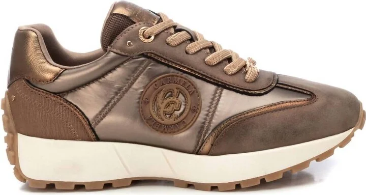 Women's Leather Trainers Sneakers In Taupe