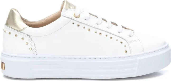 Women's Leather Trainers Sneakers In White