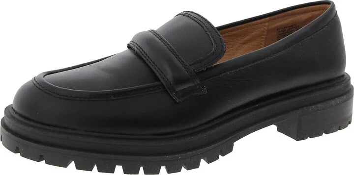 Womens Leather Trim Leather Loafers