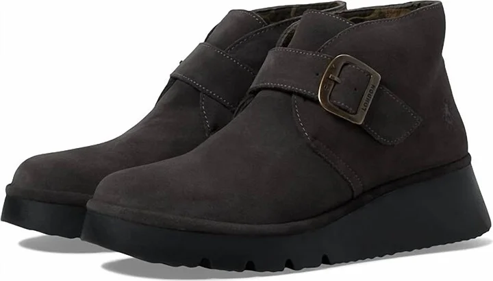 Women's Leather Wedge Ankle Boot In Diesel Fuel