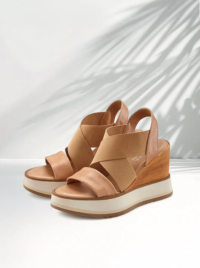 Women's Leather Wedge Sandals