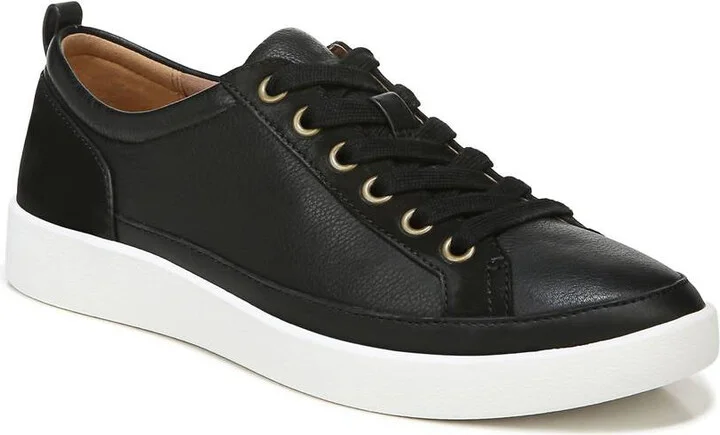 Women's Leather Winny Low Top Sneaker In Black