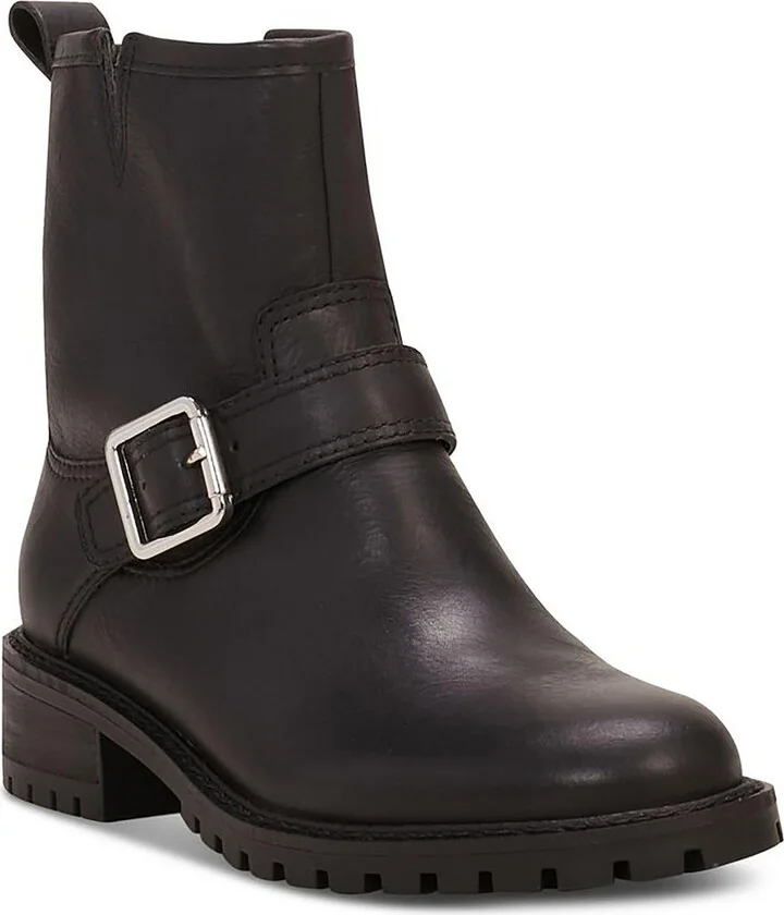 Womens Leather Zip Up Motorcycle Boots