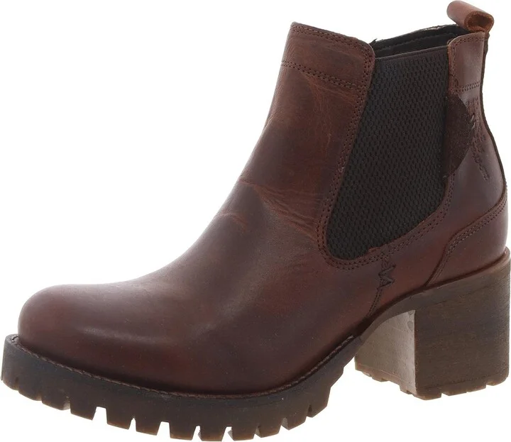 Womens Leather Zipper Ankle Boots