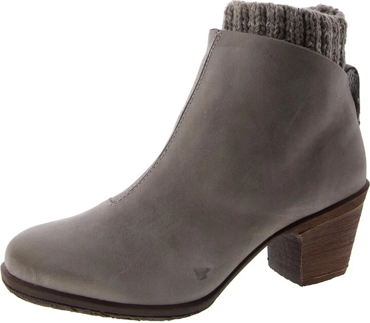 Womens Leather Zipper Ankle Boots