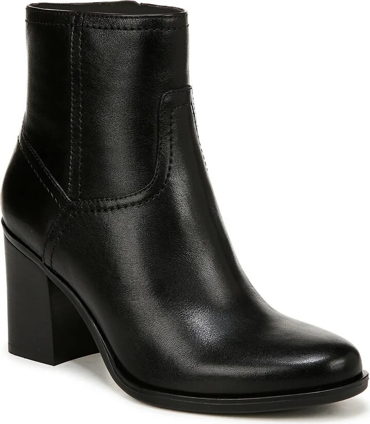 Womens Leather Zipper Booties