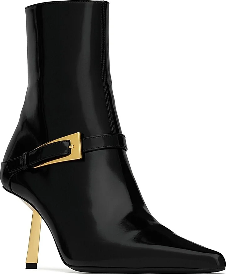 Women's Lee Booties in Glazed Leather - Black - Size 5 - Image 2