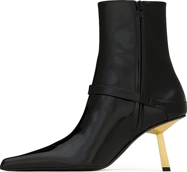 Women's Lee Booties in Glazed Leather - Black - Size 5 - Image 3