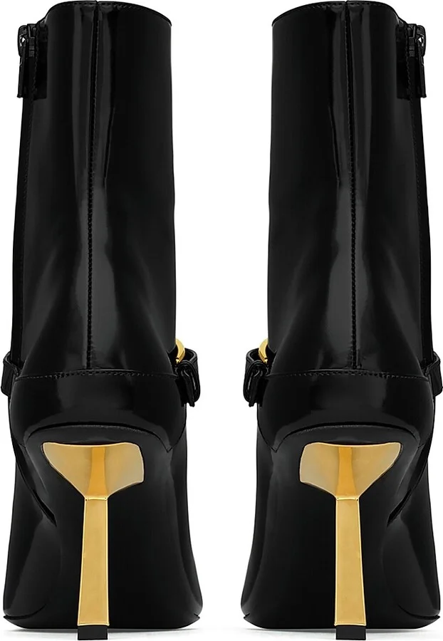 Women's Lee Booties in Glazed Leather - Black - Size 5 - Image 4