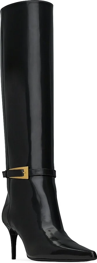 Women's Lee Boots in Glazed Leather - Black - Size 5 - Image 2
