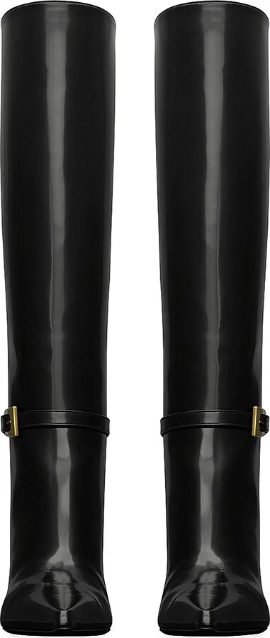 Women's Lee Boots in Glazed Leather - Black - Size 5 - Image 3