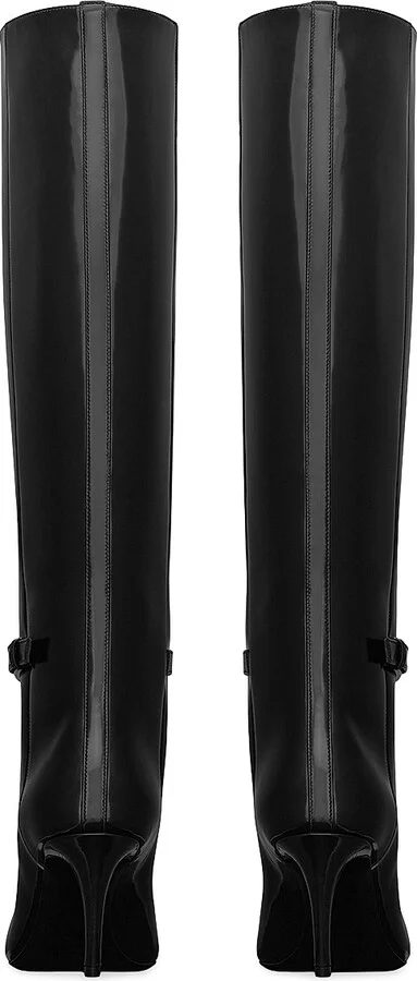 Women's Lee Boots in Glazed Leather - Black - Size 5 - Image 4