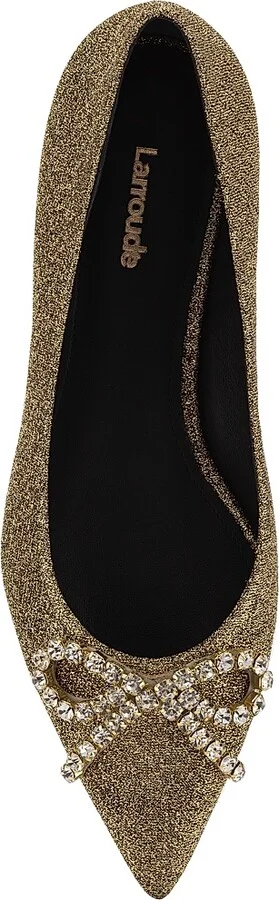 Women's Lee Crystal-Embellished Lurex Flats - Gold - Size 5.5 - Image 5