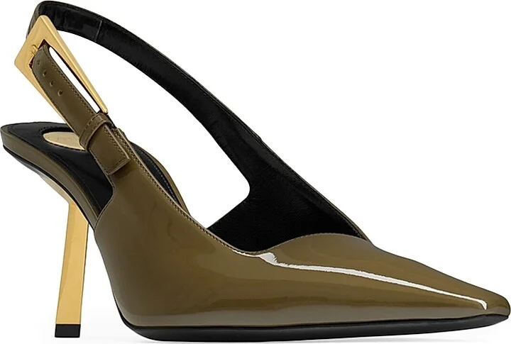 Women's Lee Slingback Pumps in Patent Leather - Kaki - Size 5 - Image 2