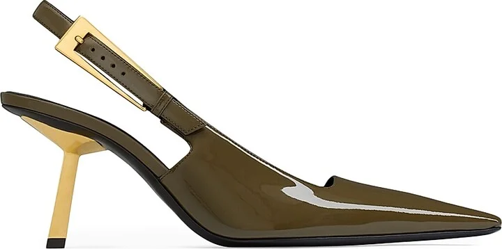 Women's Lee Slingback Pumps in Patent Leather - Kaki - Size 5