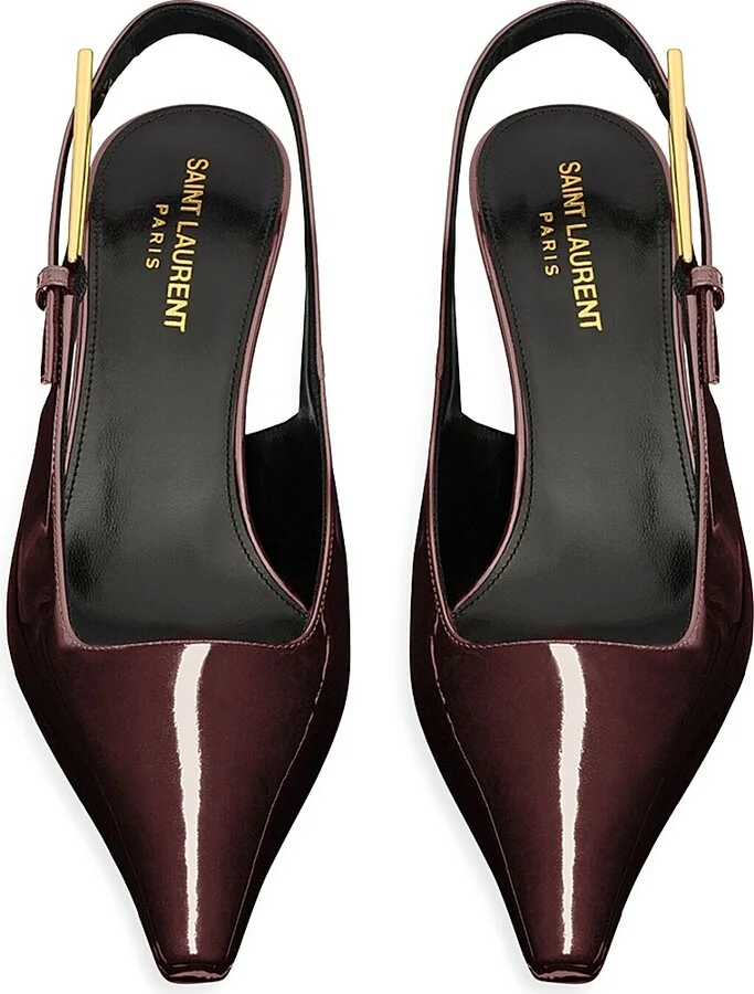 Women's Lee Slingback Pumps in Patent Leather - Marron Glace - Size 5 - Image 3