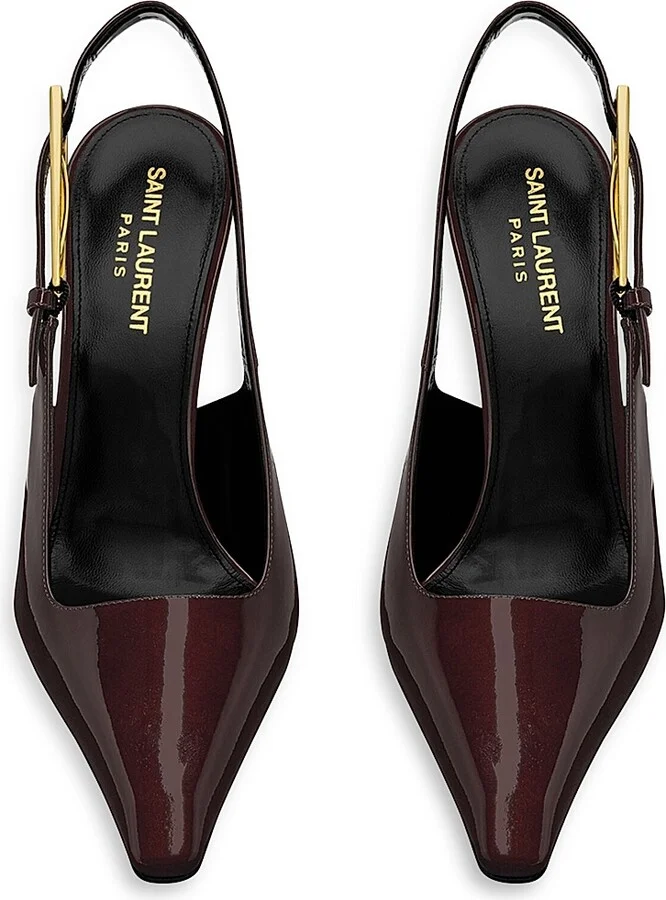 Women's Lee Slingback Pumps In Patent Leather - Marron Glace - Size 5 - Image 2