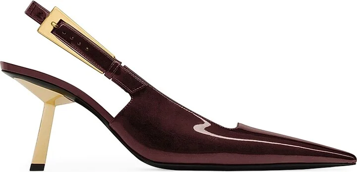 Women's Lee Slingback Pumps in Patent Leather - Marron Glace - Size 5
