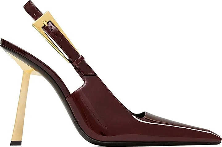 Women's Lee Slingback Pumps In Patent Leather - Marron Glace - Size 5