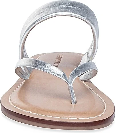 Women's Leia Metallic Leather Thong Sandals - Silver - Size 6 - Image 4