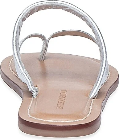 Women's Leia Metallic Leather Thong Sandals - Silver - Size 6 - Image 5