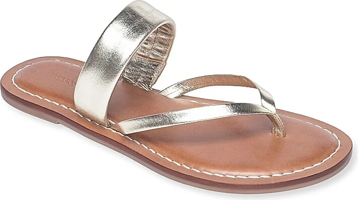 Women's Leia Metallic Leather Thong Sandals - Silver - Size 6 - Image 8